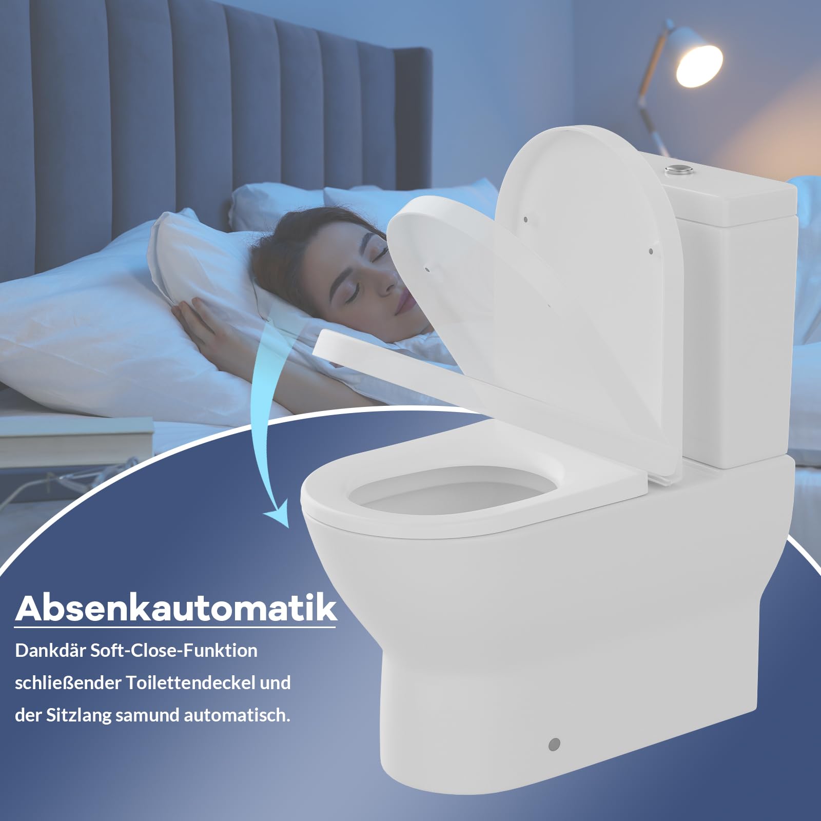 Abattant WC antibactérien blanc résistant aux UV