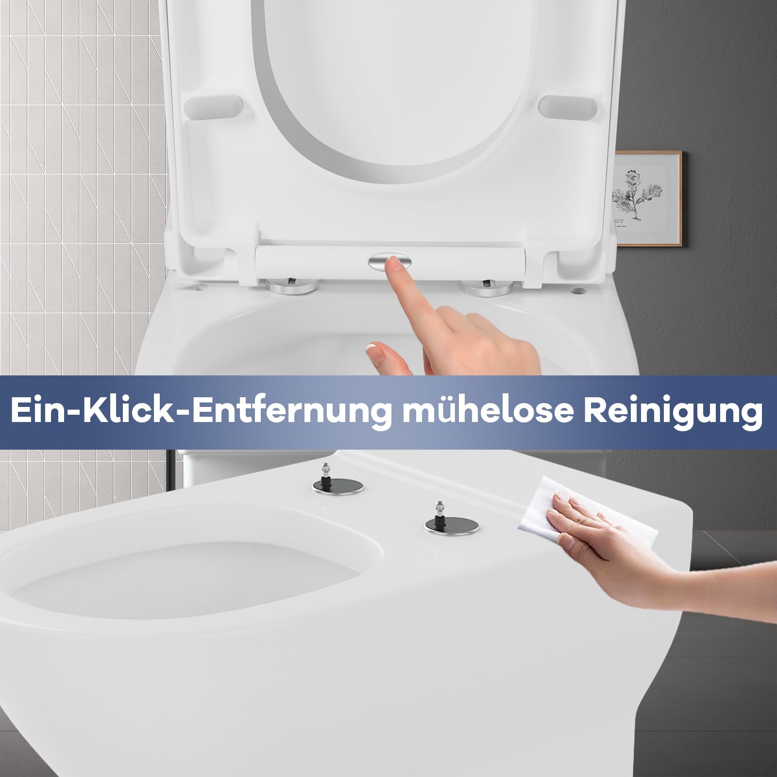 Abattant WC déclipsable pour nettoyage rapide